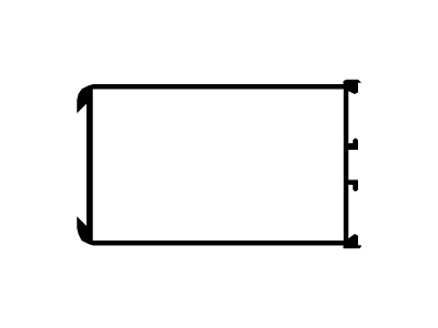 Parante puerta de rebatir de 44 mm
